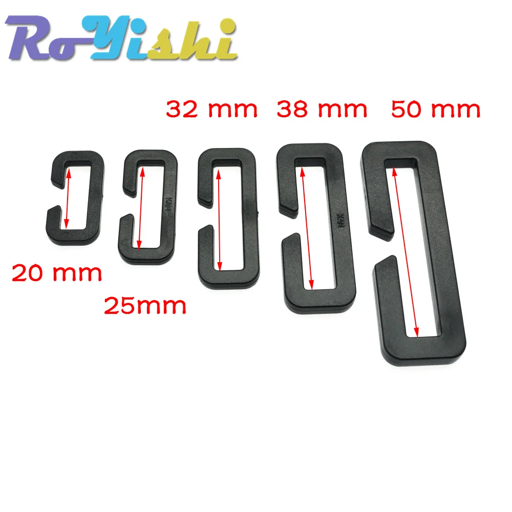 Piezas de bolsas deportivas con correa de correas para mochila con hebilla de anillo rectangular Looploc de plástico - imagen 3