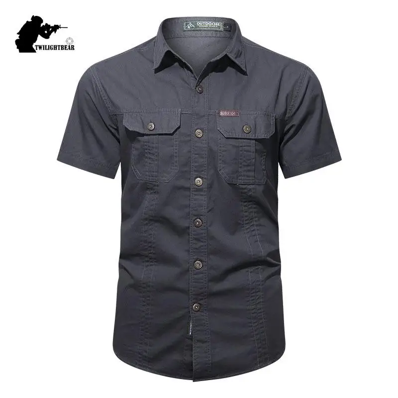 Camisa informal de manga corta para hombre, ropa de calle de gran tamaño, Algodón puro, herramientas, ocio, verano, AF8808, 5XL - imagen 2
