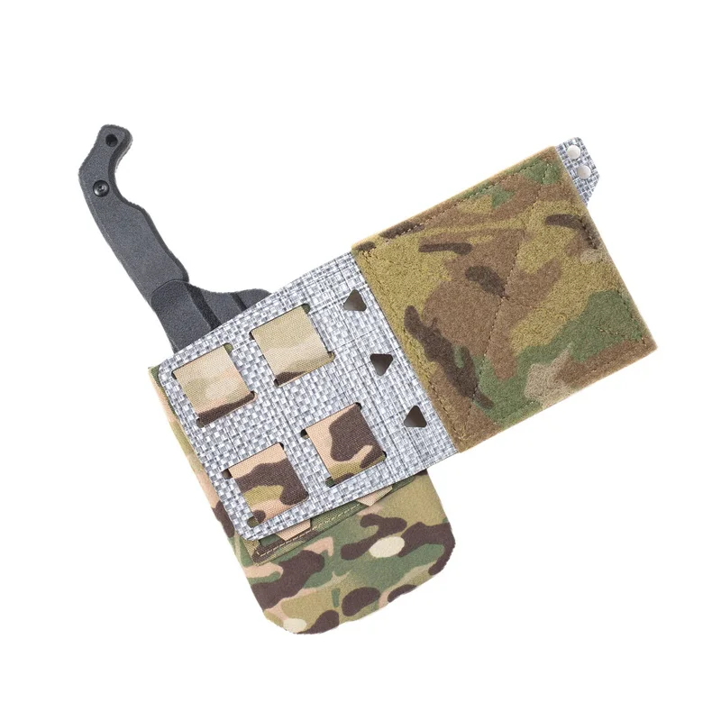 Bolsa táctica para cuchillos lateral MOLLE con solapa expandible y bolsas para cuchillos y radio integradas