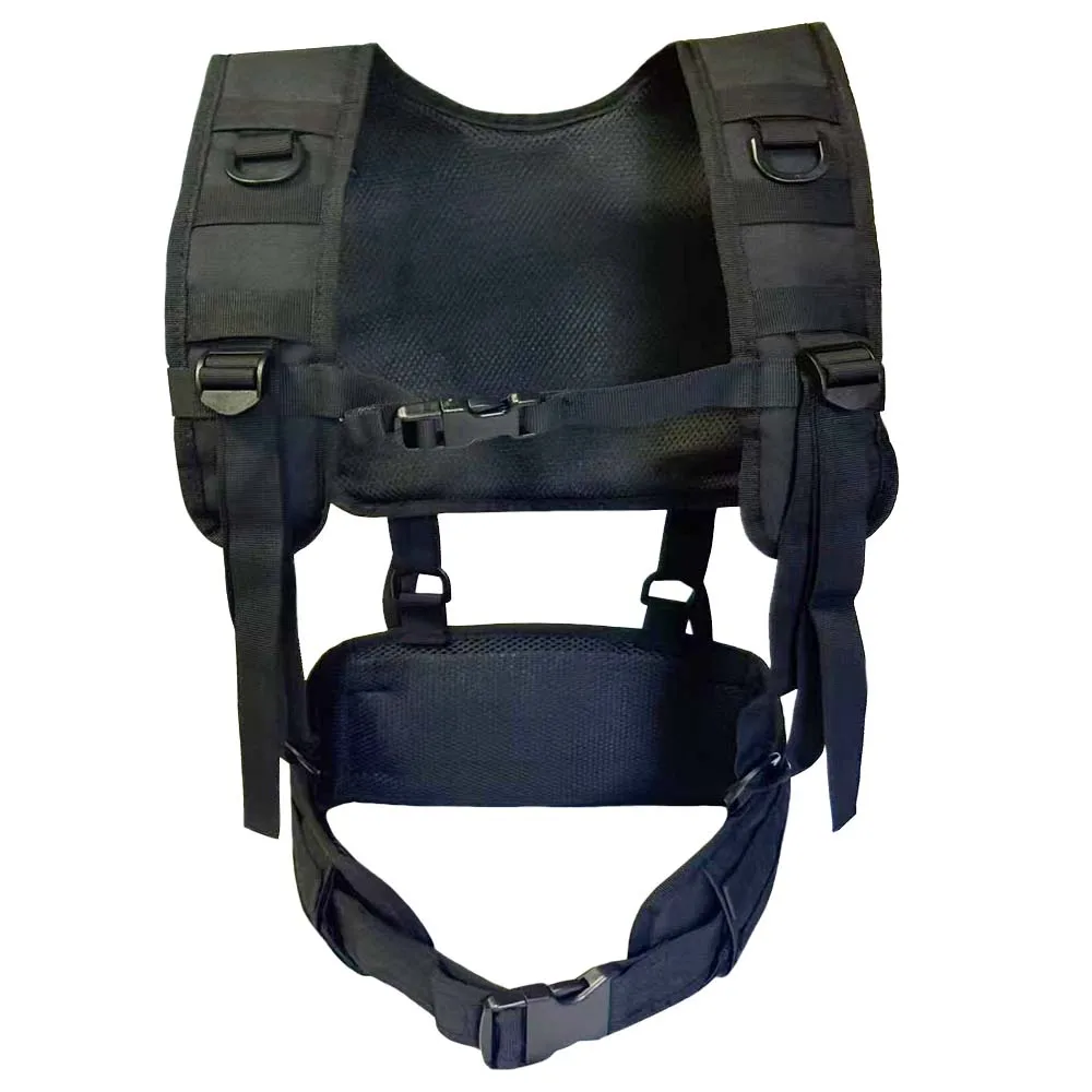 Cinturón táctico con correa para el pecho, correas para los hombros, cinturón en H, equipo multifuncional ligero y transpirable para exteriores, chaleco de pesca