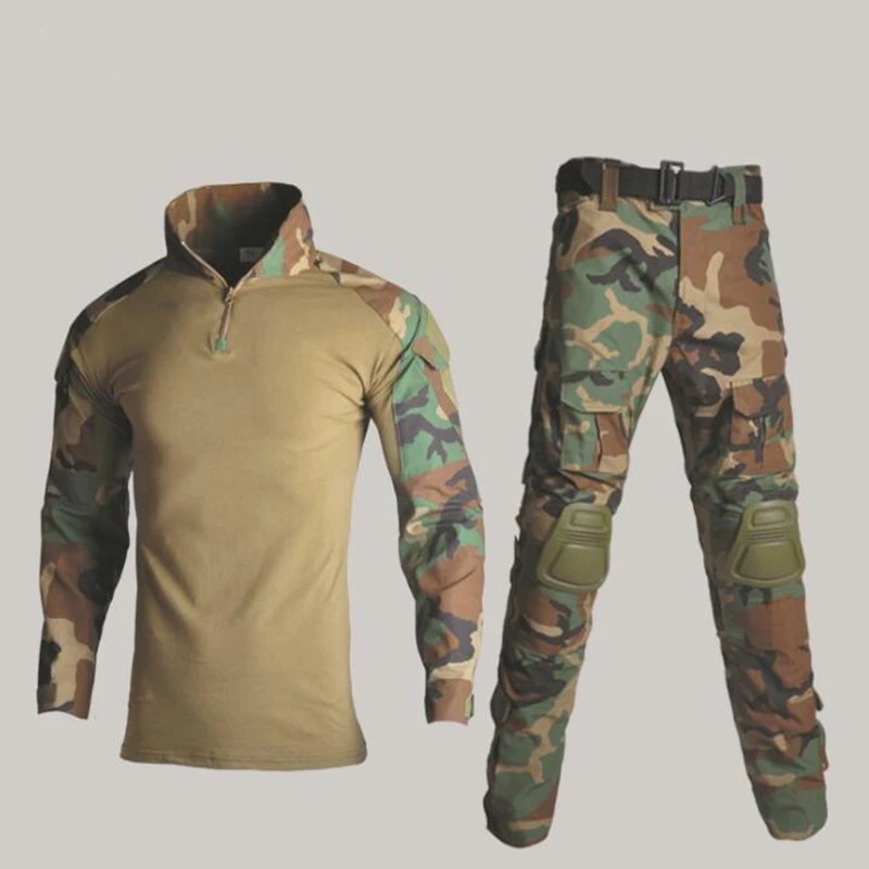 Ropa militar táctica para exteriores para hombre, cortavientos, uniforme de senderismo, camisas de caza Multicam, pantalones, trajes con coderas/rodilleras - imagen 2
