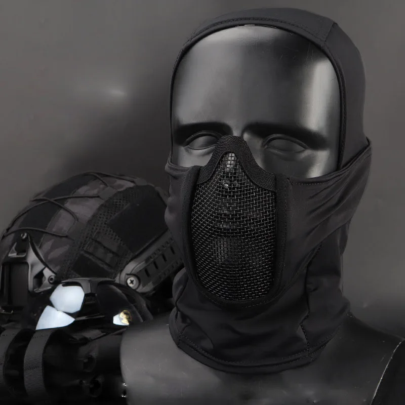 Tactical Full Face Mask Balaclava Cap Motorcycle Headgear Metal Mesh Hunting Airsoft Paintball Protective Mask - imagen 4