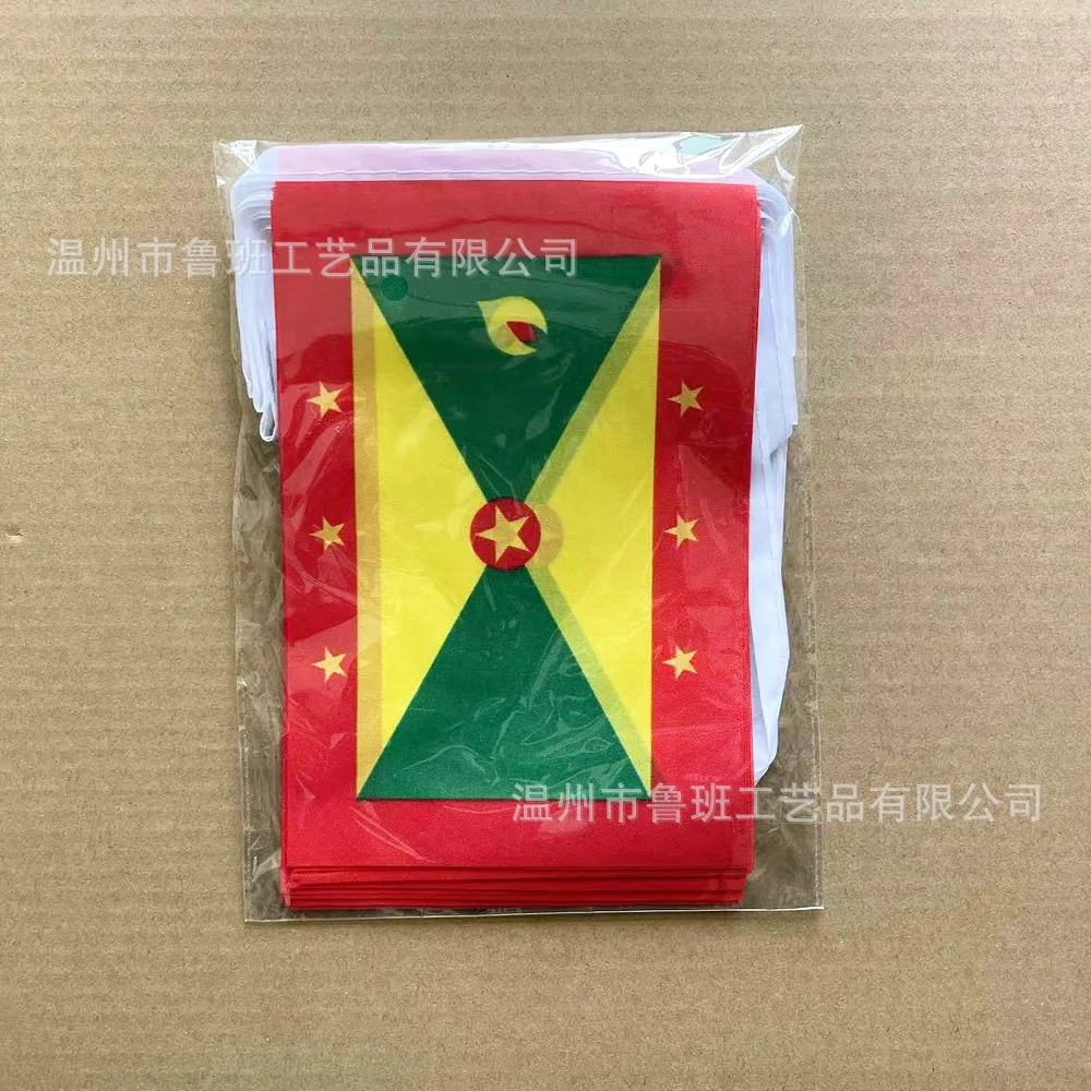 Banderines de Granada con bandera de cielo, 14x21cm, 20 unids/lote, banderas de cuerda de Granada, banderín para decoración de fiesta y Festival - imagen 2