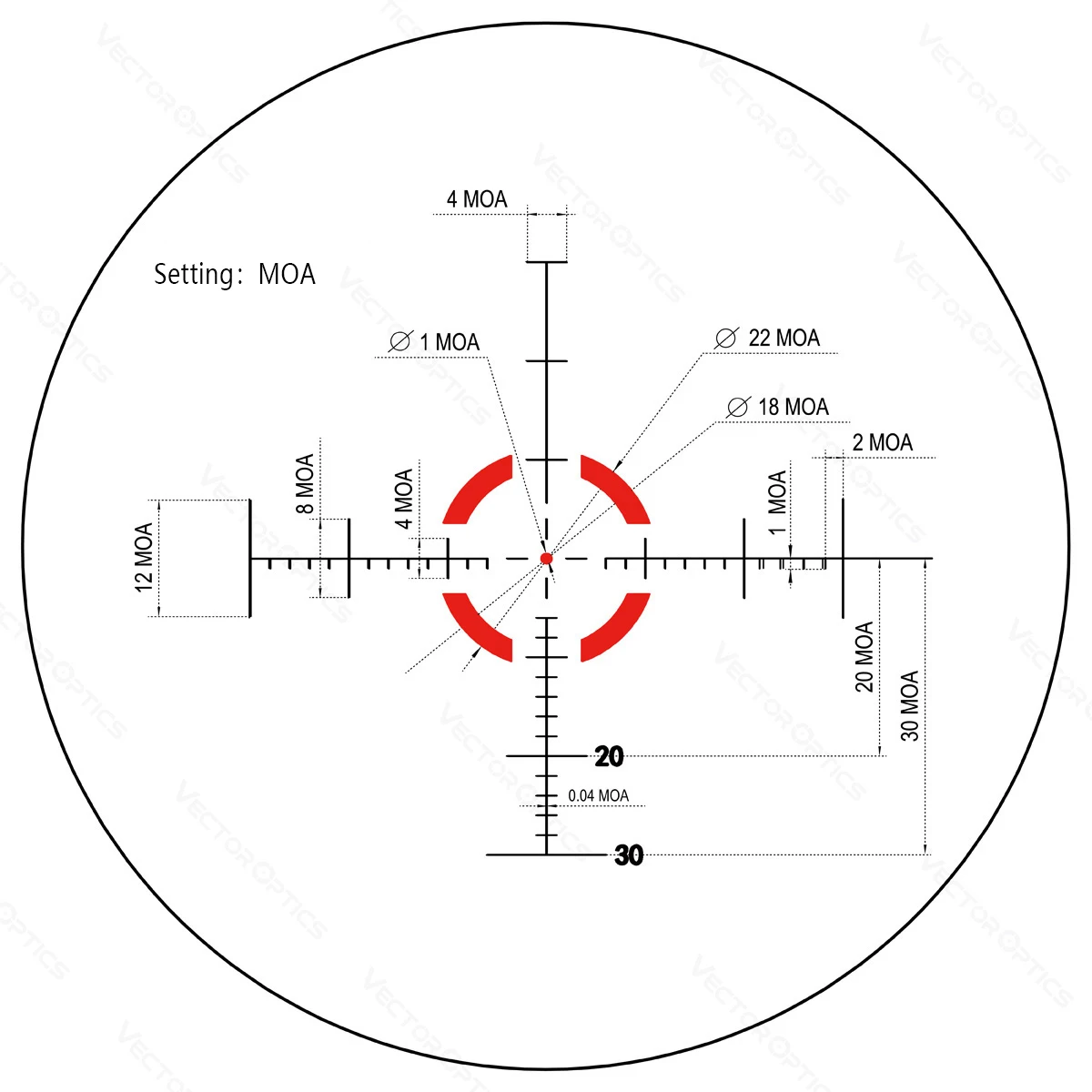Mira Telescópica Vector Optics Mustang 1-4x24 FFP | Verdadero Aumento 1x | Bloqueo de Torres | Con Montura de Una Pieza | Para Caza Peligrosa y Uso Táctico - imagen 3