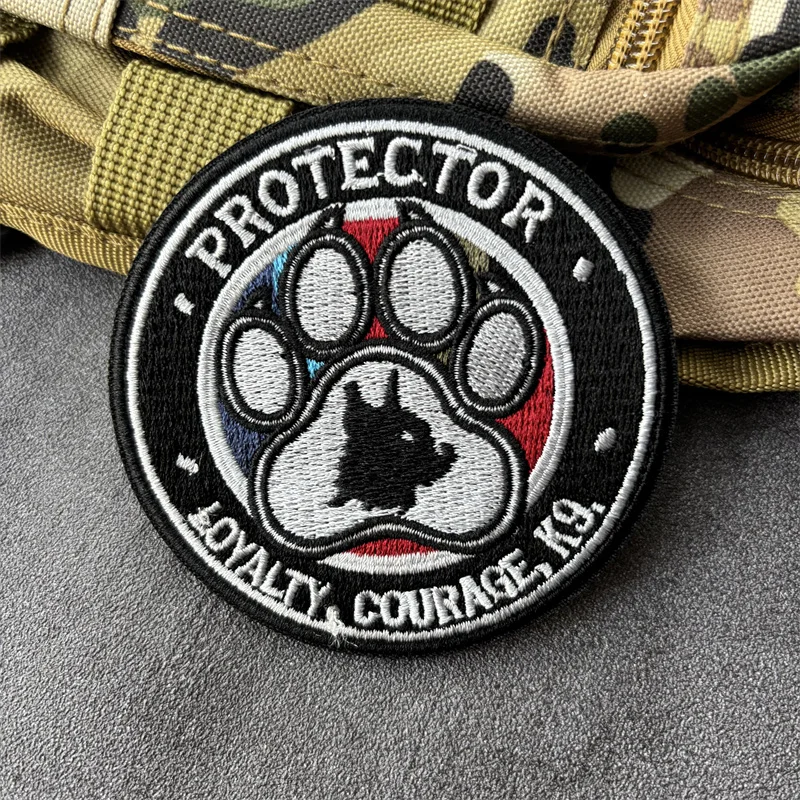 Parche táctico bordado K9 protector – con velcro, para uniforme - imagen 4