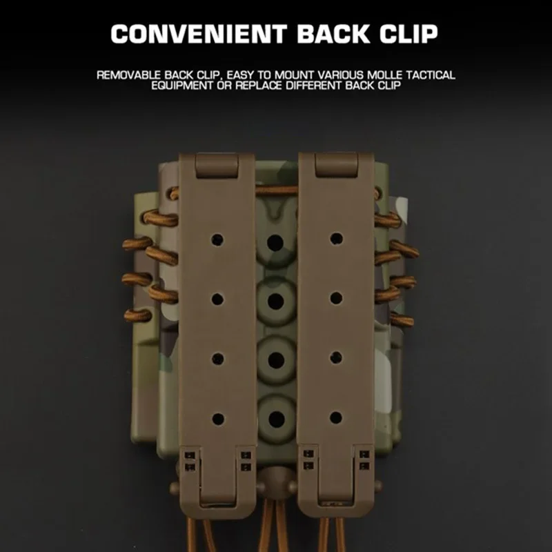 Bolsa Mag de 5,56mm + doble 9mm/45APC, bolsas para revistas de pistola, soporte para cinturón táctico MOLLE para revista M4 M16 AK AR Glock M1911 92F - imagen 5