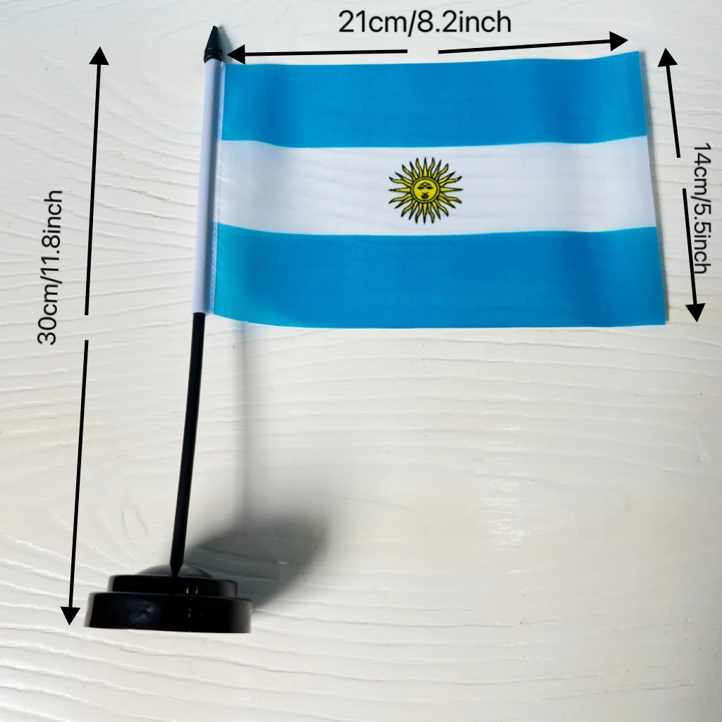Bandera Argentina de sobremesa – Nacional poliéster 14x21 cm - imagen 3