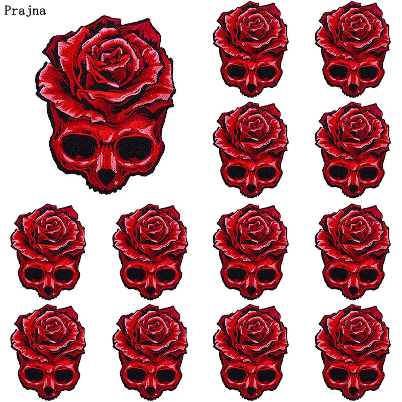 Prajna-parche bordado de llama Punk, 10 piezas, parches termoadhesivos para ropa, pegatina de calavera Punk - imagen 4