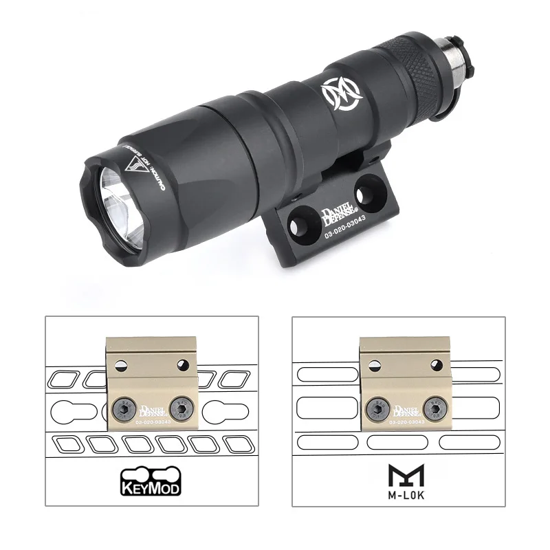Luz de explorador montaje lateral DD CNC Keymod M-LOK Rail para SF M300 M600 linterna táctica soportes de Base accesorios de caza AR15 WADSN - imagen 2
