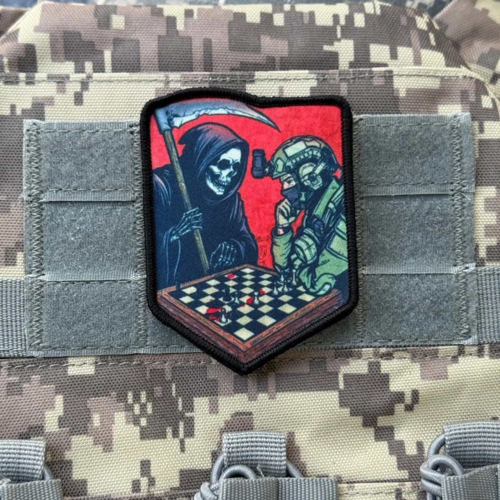 Insignia de moral con estampado de soldado táctico Chevron, brazalete táctico militar, parches de gancho y bucle, pegatinas con apliques para mochila y ropa - imagen 4