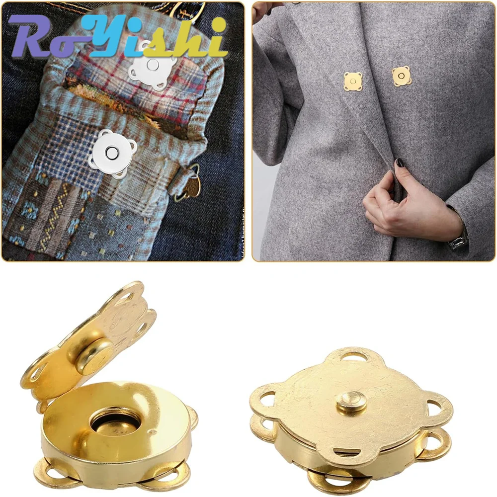 10 juegos de cierres magnéticos de Metal, botones para bolso, cartera, bolsa de ropa, accesorios de costura para manualidades DIY - imagen 2