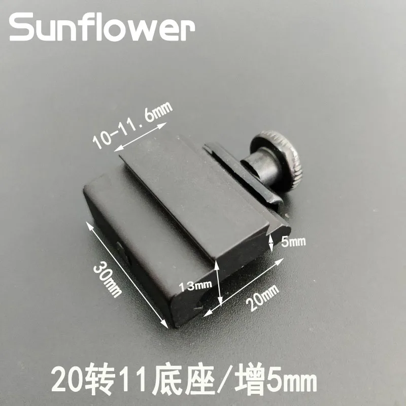 Adaptador de riel táctico Picatinny A cola de Milano, Base de montaje a 11mm de 20mm, pistola de riel largo de 30mm, Airsoft - imagen 3