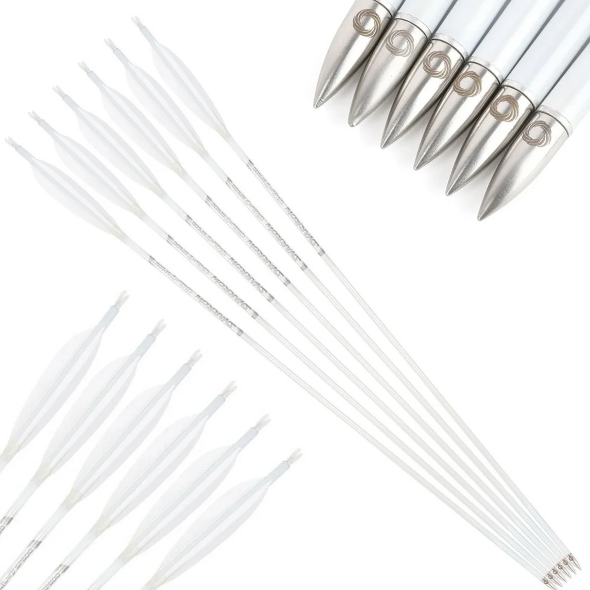 Flechas de carbono puro de 33,7 ", columna vertebral 400/500/600/700/800 ID6.2mm para arco, tiro con arco al aire libre, caza, tiro, objetivo, flecha de práctica, 6/12 unidades - imagen 2