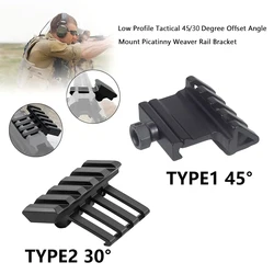 Montaje de alcance táctico de ángulo de 45 grados y 30 grados, riel lateral de aluminio, riel de visión RTS, Airsoft, 45mm, accesorios de caza Picatinny