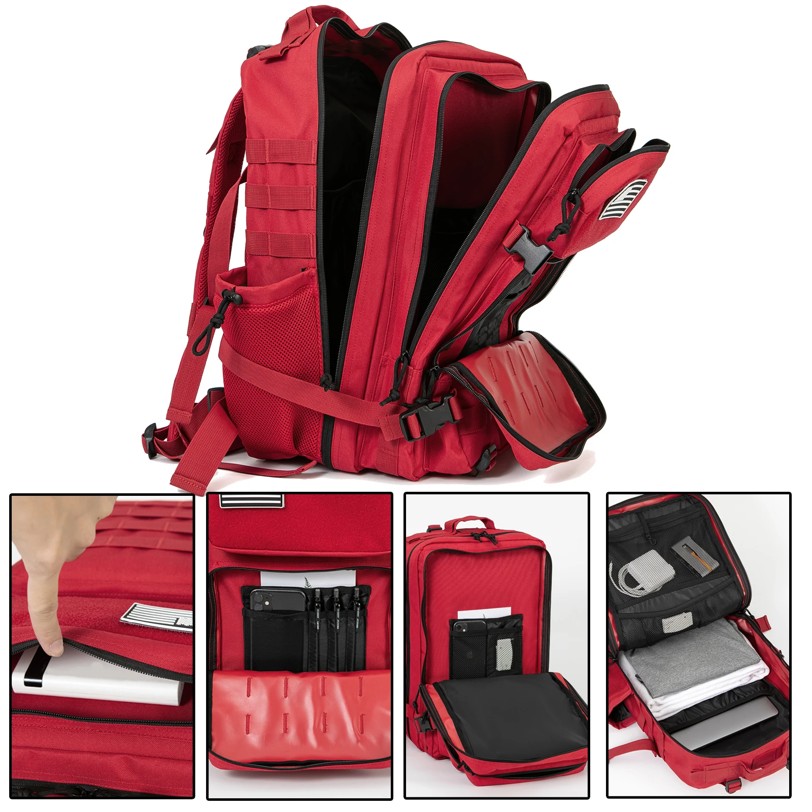 Mochila táctica de 45L, equipo de supervivencia para acampar, mochila para senderismo al aire libre, portabotellas de bruja, bolsas para mujer - imagen 5