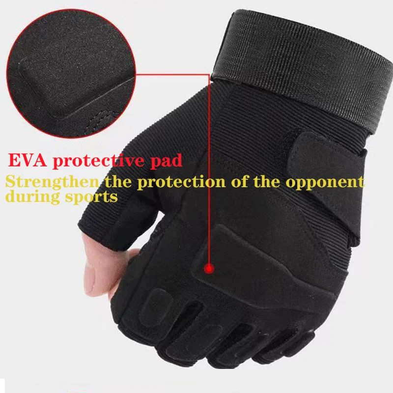 Guantes tácticos sin dedos para Paintball, guantes militares de combate Airsoft, Camping, ciclismo, escalada, senderismo, caza, medio dedo - imagen 2