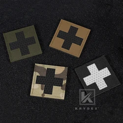 KRYDEX 2 uds parches cruzados médicos insignia MED de primeros auxilios parche reflectante de emergencia IFAK Trauma 2x2 pulgadas