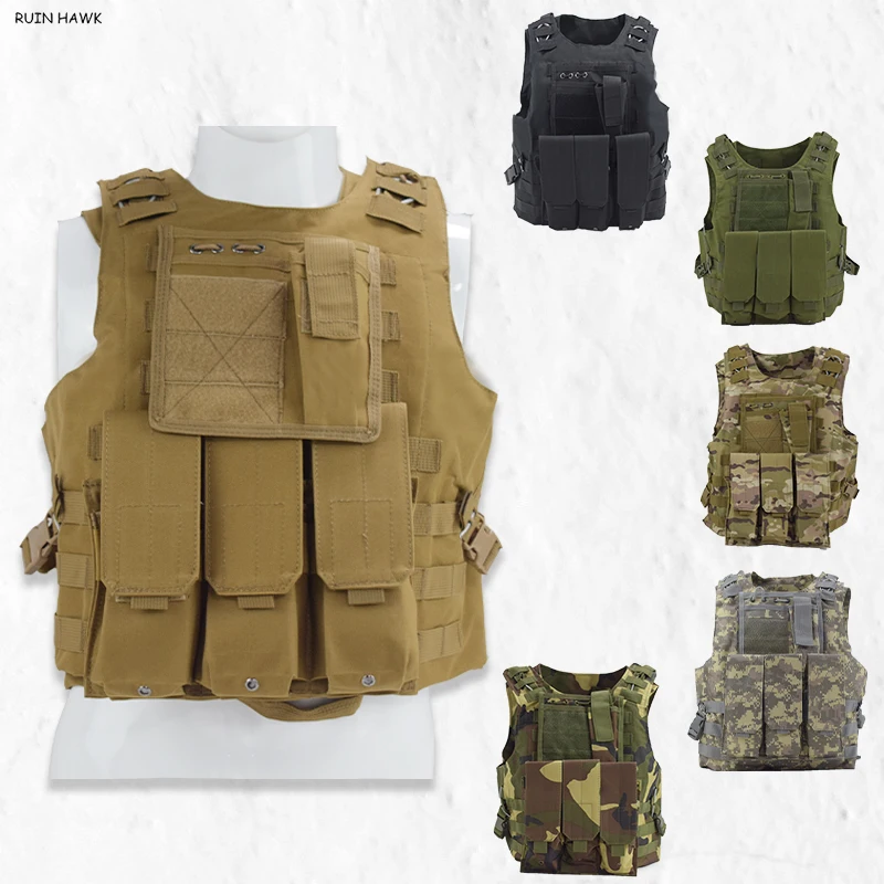 Chaleco táctico de Airsoft, accesorios Molle, armadura corporal, combate militar, portador de placa de asalto, Camuflaje al aire libre, chaleco de caza - imagen 2
