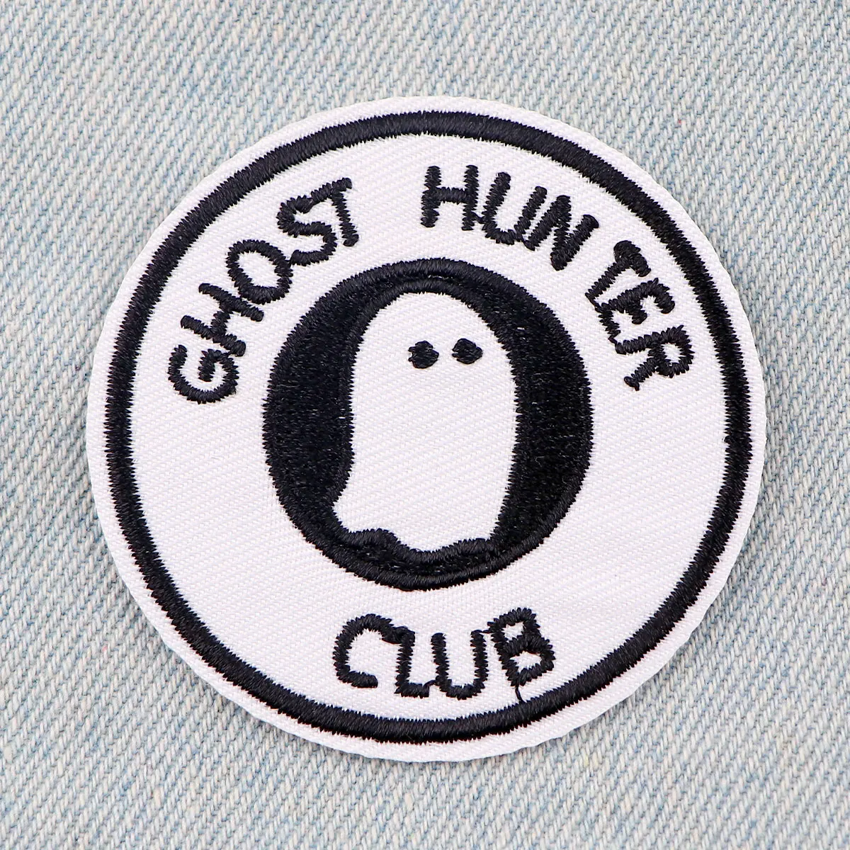 Parche de fantasma lindo para ropa, parches termoadhesivos para planchar, apliques de bricolaje, parches bordados para chaquetas, insignias - imagen 2