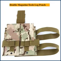Bolsa táctica para herramientas al aire libre 5,56/7,62 Mag AK/AR Rifle bolsa táctica para pierna de doble revista