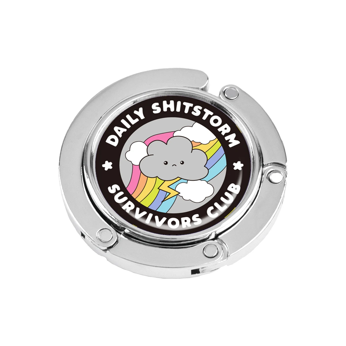 Ganchos para bolsos con citas de tormenta, soportes plegables de Metal para bolsas de mesa, perchas portátiles para monedero, accesorios de piezas únicas, ganchos antideslizantes - imagen 5