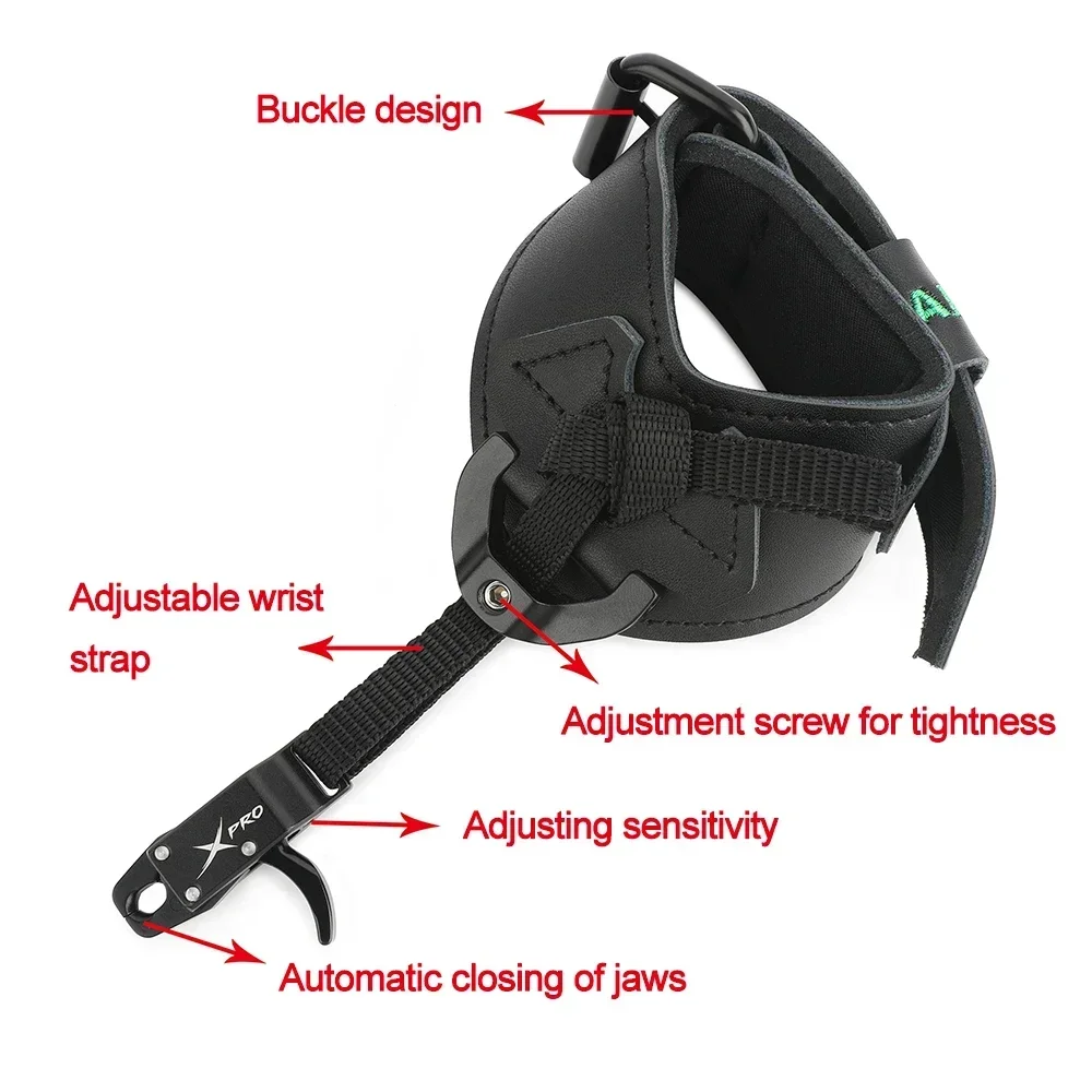 Ayuda de liberación de arco compuesto, liberación automática de mandíbula, pinza de gatillo para tiro con arco de mano izquierda/derecha, objetivo de caza, 1 ud. - imagen 2