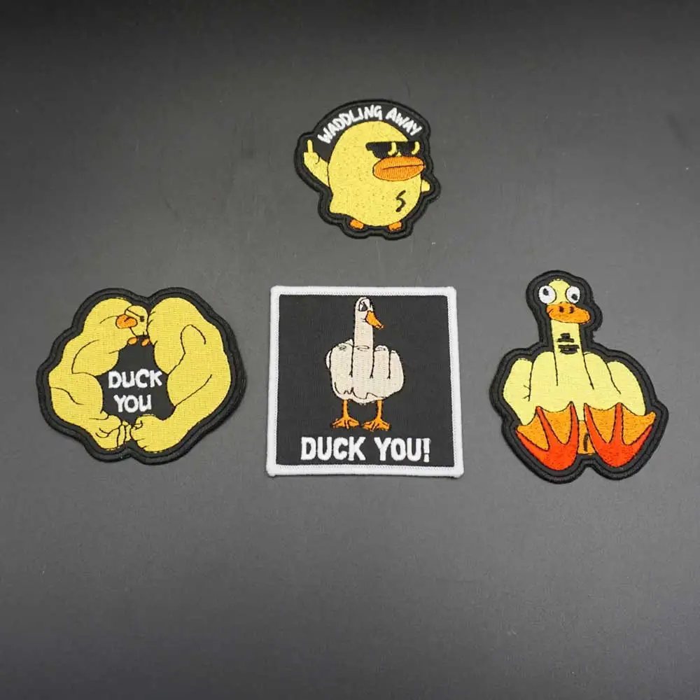 DUCK YOU Embroidery Patches Funny Badge for Clothing Backpack Caps DIY Appliques - imagen 2