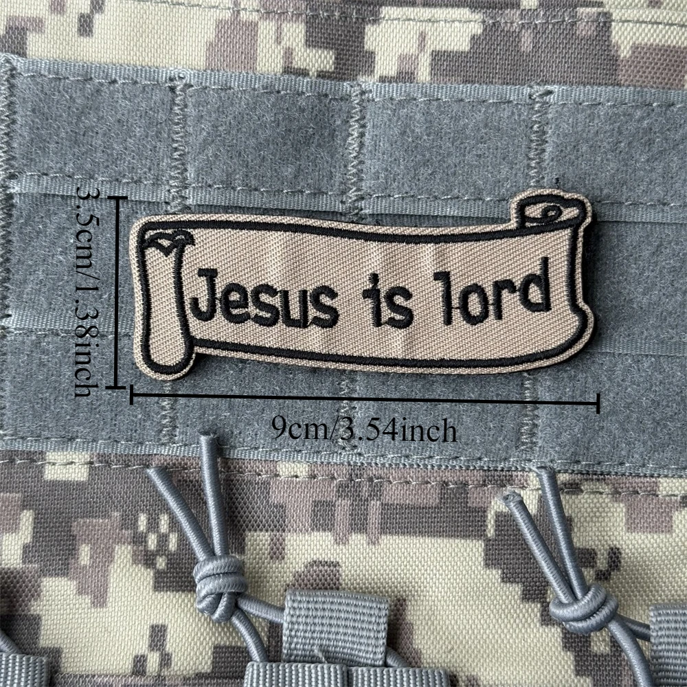 Parche de Jesús Is Lord, apliques bordados, parche de motociclista cristiano, insignia de moral táctica, parches de bucle de gancho, pegatina para mochila militar - imagen 2