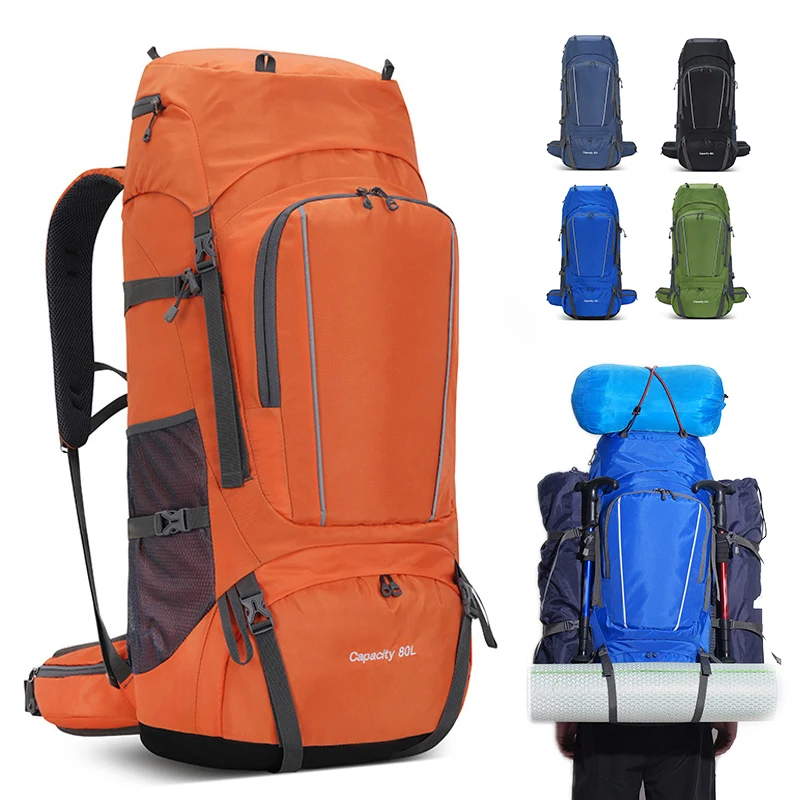 Mochila Montañismo al aire libre, compartimento para zapatos, escalada, senderismo, Camping, bolsa de hidratación con raya reflectante de gran capacidad - imagen 2