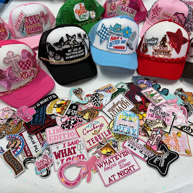 Parches bordados de vaquera occidental de dibujos animados, parches para planchar para ropa, sombreros, DIY, conchas, peces, camarones, sirena, insignias para coser - imagen 5