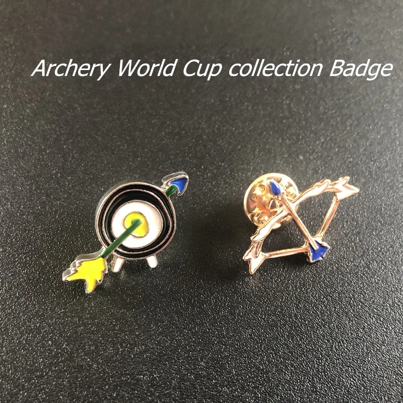 Insignia de tiro con arco de 2 piezas, alfiler de solapa, corbata de lazo y flecha, broche de objetivo, Clip, regalo, recuerdos para entusiastas - imagen 4