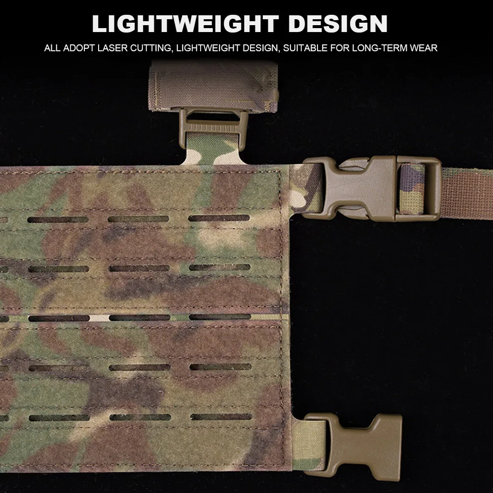 MOLLE Airsoft-Chaleco de caza táctico militar para hombre, aparejo de pecho, corte láser con AR/5,56/AK/M4/7,62, Triple bolsa para revistas - imagen 5