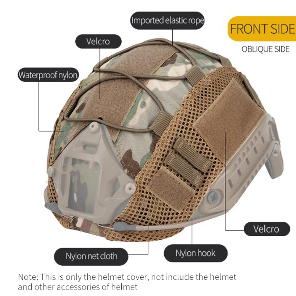 Funda táctica para casco Fast MH PJ BJ OPS-Core, funda para casco de Paintball Airsoft MC con cordón elástico - imagen 5