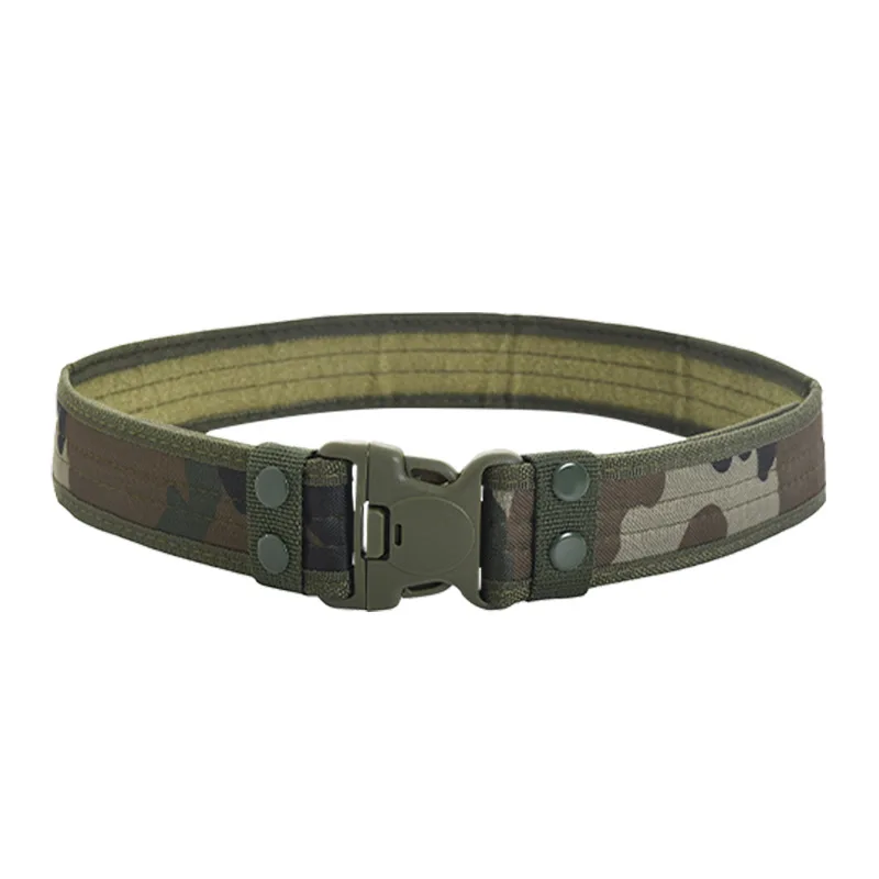 Cinturón táctico militar ancho para estudiantes, cinturón exterior de camuflaje para entrenamiento militar al aire libre, hebilla de plástico, 5,0 - imagen 2