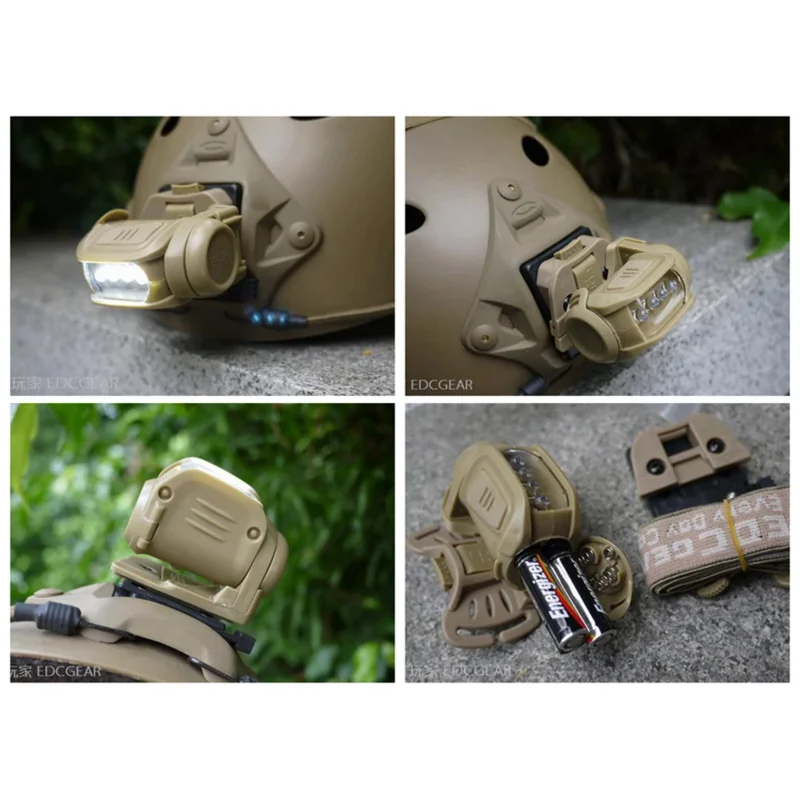 Faro táctico para casco, lámpara de cabeza para exteriores con iluminación Led, 70 lúmenes, nueva versión civil - imagen 4