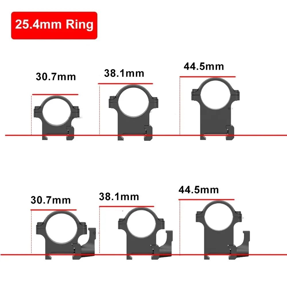 Victoptics Aros de Montura 30mm/25.4mm de Acero con Liberación Rápida, Altura Baja/Media, Acero CNC de 4 Tornillos, Compatibles con Rieles Picatinny/Weaver de 21mm - imagen 5