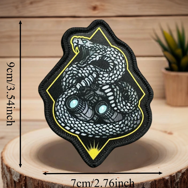 Parche con estampado de King Cobra, chaleco táctico de explorador, insignia de moral con gancho y bucle, pegatinas decorativas para mochila, parches para brazalete para ropa - imagen 3