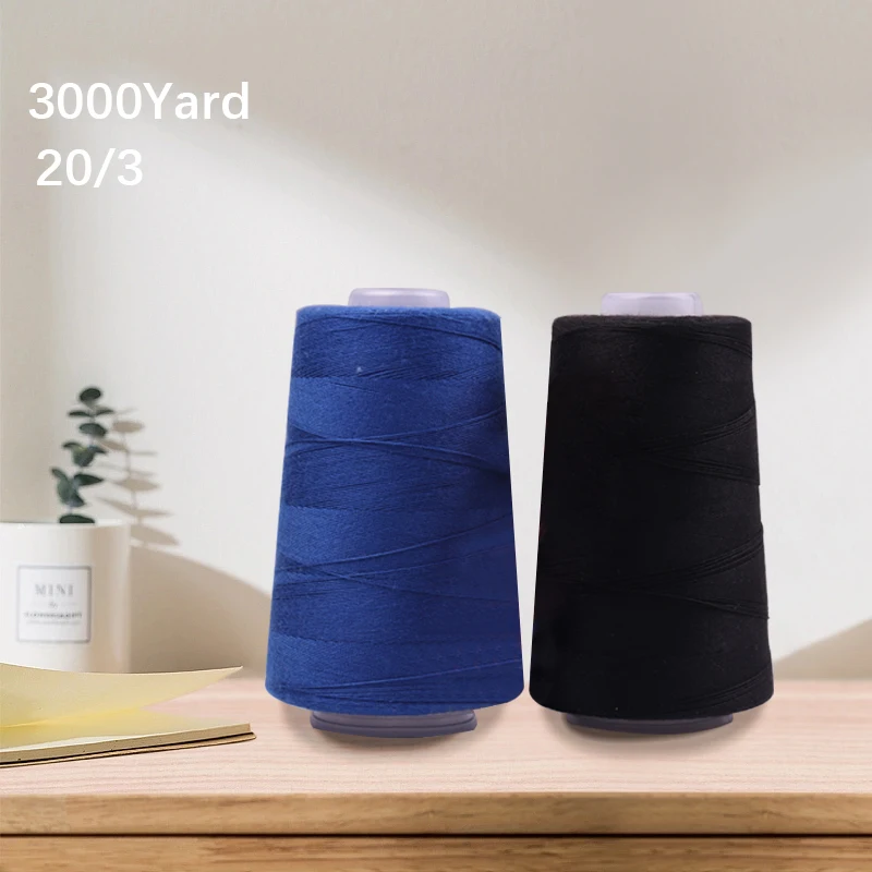 Prajna 1 carrete 20/3 3000 yardas de espesor hilo fuerte de poliéster para bolsos DIY hechos a mano, lienzo, vaqueros, hilo de coser a mano de tela Oxford - imagen 5