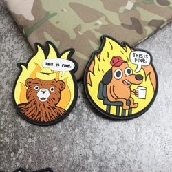 Parche táctico PVC perro oso – Velcro mochila militares