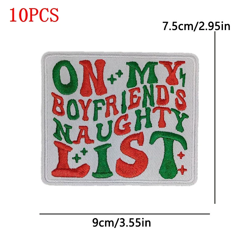 10 unids/set, venta al por mayor, parches para planchar con bastón de caramelo para ropa, parche termoadhesivo para sombrero, parche bordado para novio, aplique con logotipo - imagen 3