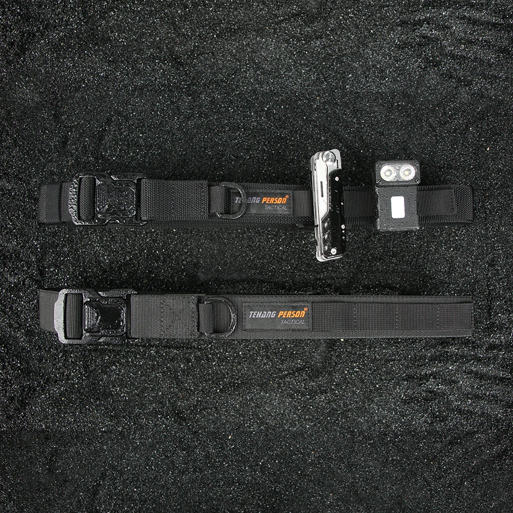 Cinturón táctico de caza para hombre, deporte al aire libre, nailon, ocio, cinturón palmeado grueso, ligero - imagen 3