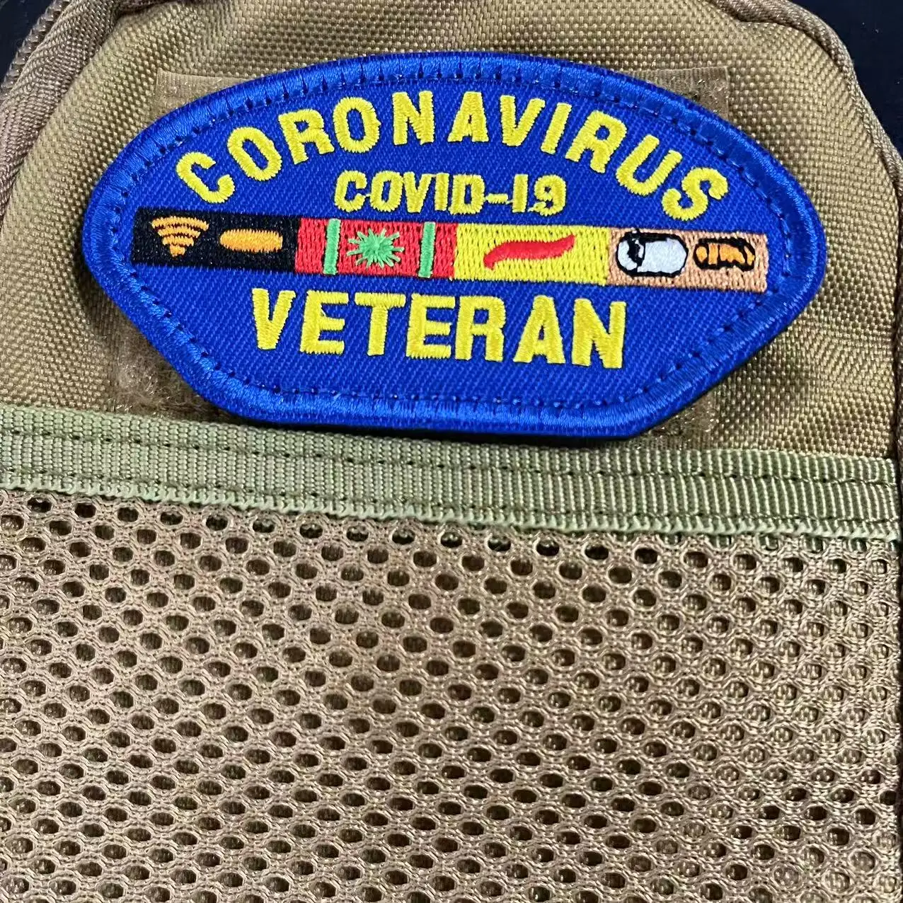 Virus Experts Coronavirus VETERAN Covid-19 parches bordados pegatina mágica mochila táctica insignia de moral gancho y bucle - imagen 5