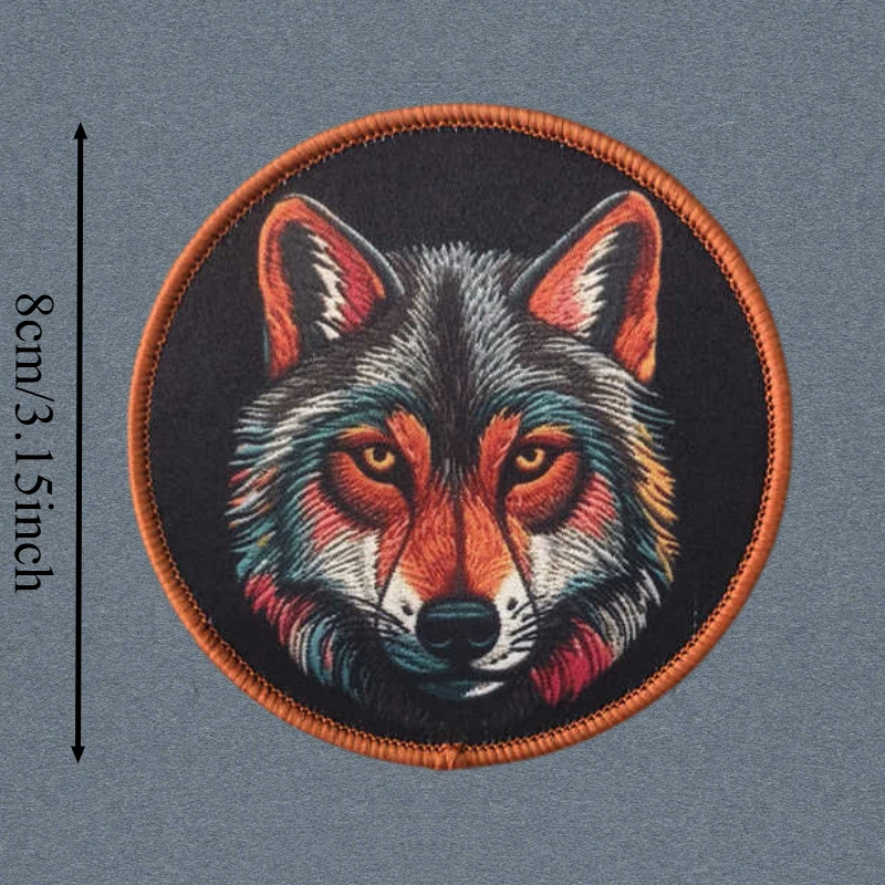 Parche con estampado de lobo militar, chaleco táctico, insignia de moral con gancho y bucle, pegatinas decorativas para mochila, parches para brazalete para ropa - imagen 3
