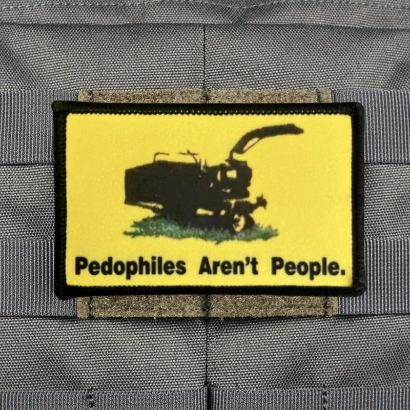 Parche de pedófilos para no personas, insignias de moral táctica para ropa, brazalete con estampado, gancho, pegatina para mochila militar