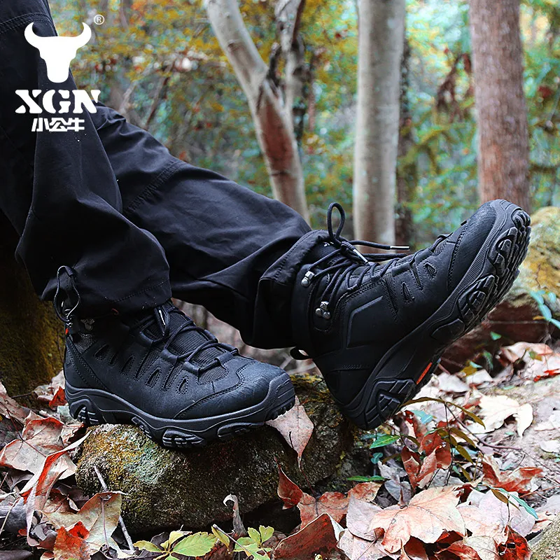 Botas trekking impermeables antideslizantes de piel de vaca para hombre - imagen 2