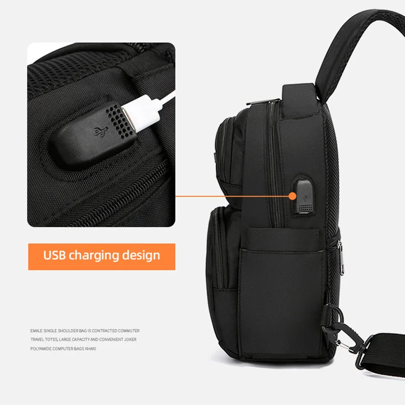 Bolsa de pecho USB para hombre, mochila para acampar al aire libre, escalada, senderismo, viaje, pesca, caza, deporte, ciclismo, bandolera - imagen 4