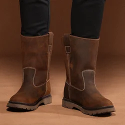 Botas tácticas impermeables de cuero vacuno para caza y trekking