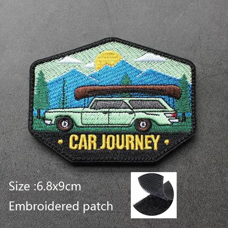 Nuevo diseño montañismo explorar aventura parche bordado 3D todoterreno viaje coche DIY moral brazalete mágico con parche para mochila - imagen 5