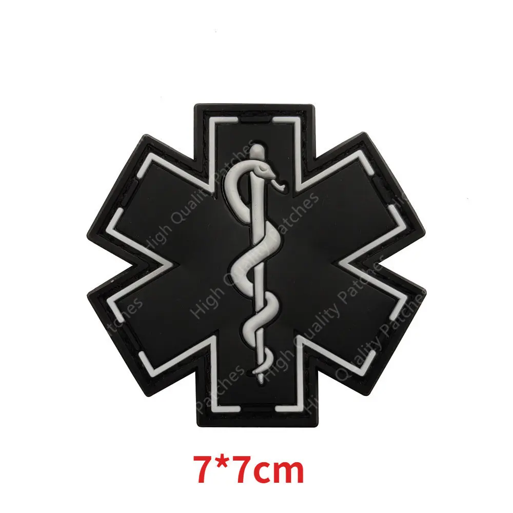 Parches medianos médicos paramédicos 3D de PVC, insignia de goma de combate de rescate militar táctico infrarrojo IR para gorras, mochila, costura DIY - imagen 5