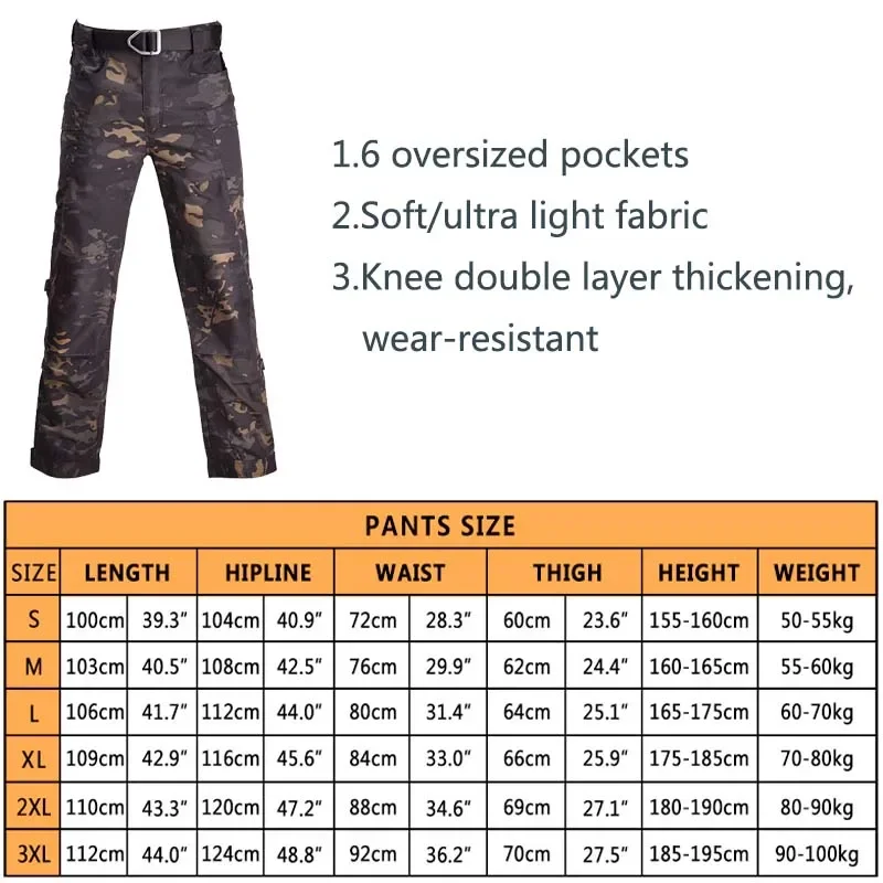 Pantalones de combate, pantalones de caza para hombres, ropa de camuflaje Airsoft estadounidense para exteriores, pantalones tácticos, ropa de calle para hombres, resistente al desgaste - imagen 3